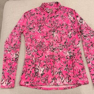 Lilly Pulitzer NWOT Pink Floral Zip-Up Jacket Size M